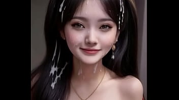 Gadis-gadis Hanfu Putih Hasil Ai Tersiram Cairan Pejantan, Tersipu Malu Dengan Senyum Genit