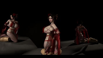 Imam Perempuan Merah Tiongkok Naik Di Atas Dengan Gaya Mundur | Animasi Hentai 3d