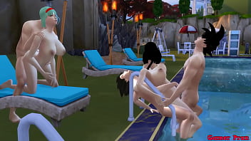 Madre, Istri, Dan Susu Episode 4: Pesta Ranjang Di Kolam Renang, Bulma Dan Chichi Berbagi Anak Laki-laki Lalu Dihardcore Dari Belakang Bak Pelacur Hentai