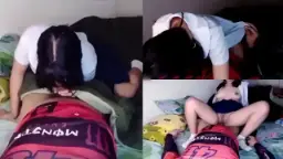 Adik Smpku Yang Baru Pulang Sekolah, Ayo Kita Berdua Di Kamar