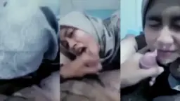 Sperma Membasahi Wajah Gadis Berhijab