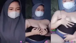Abg Jilbab Masker Diremas-remas Susu Sampe Muncrat